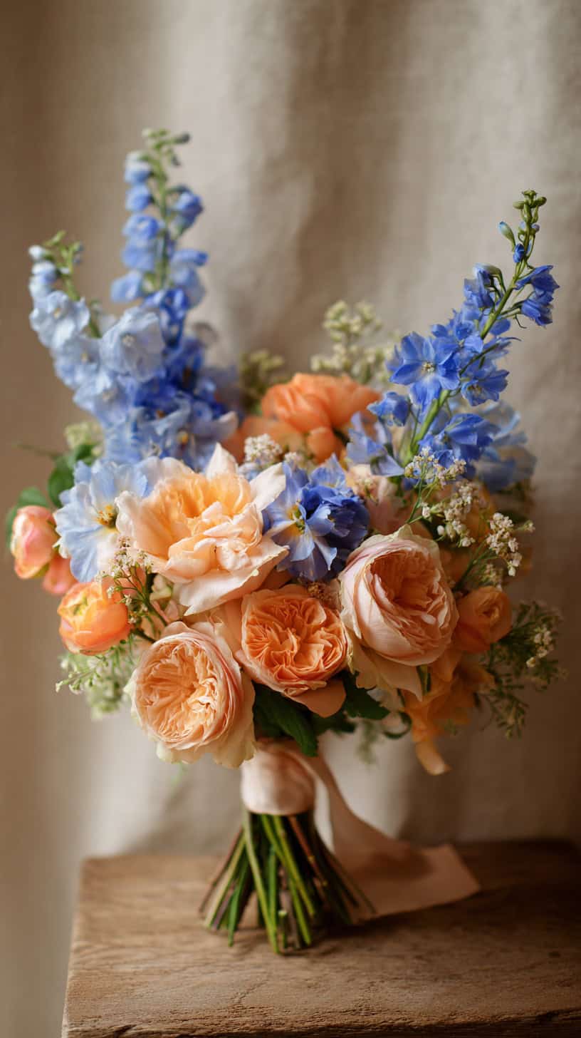 Peach Blue Delphinium - Image 2