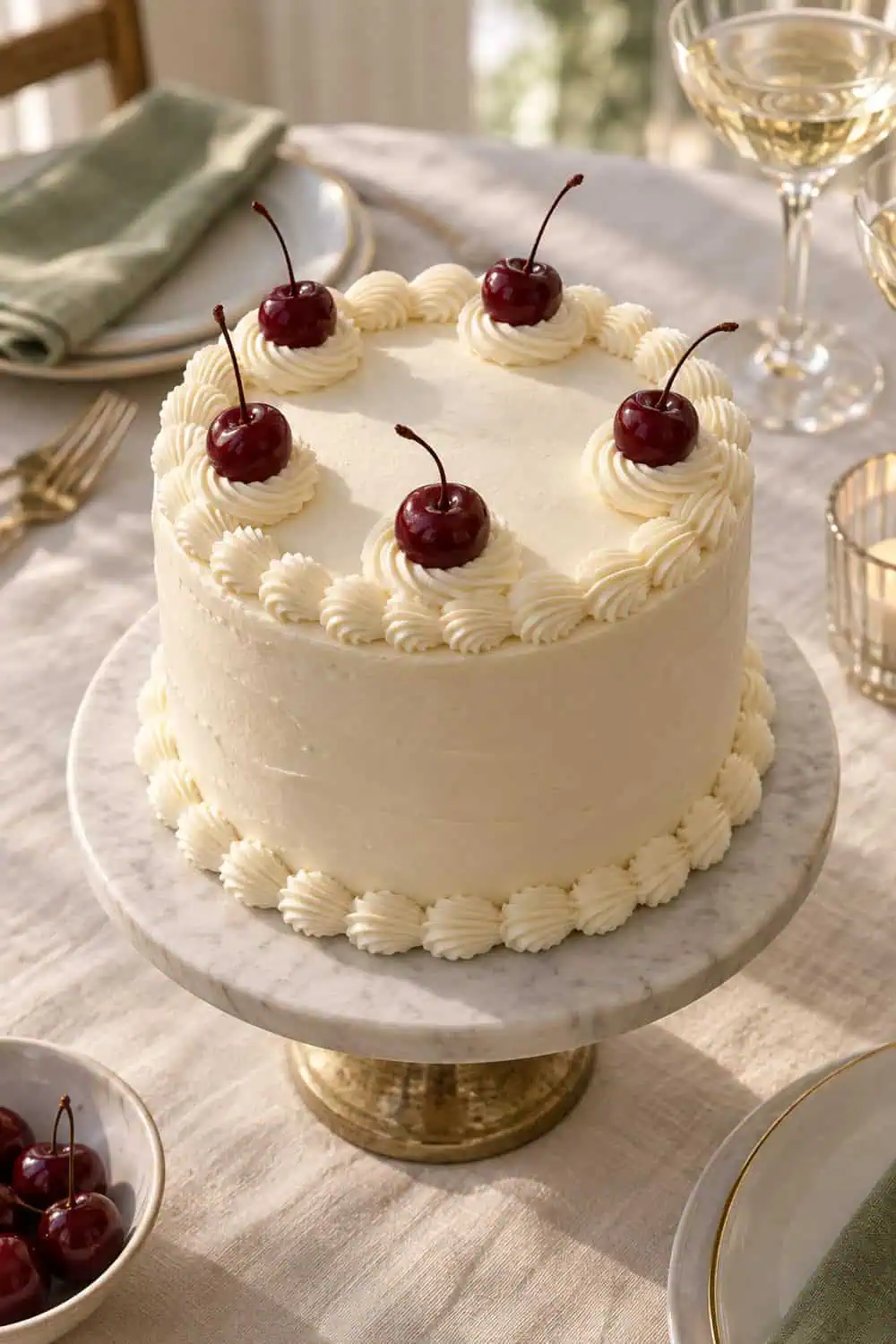 Cherry-Topped Retro Cake wedding inspiration