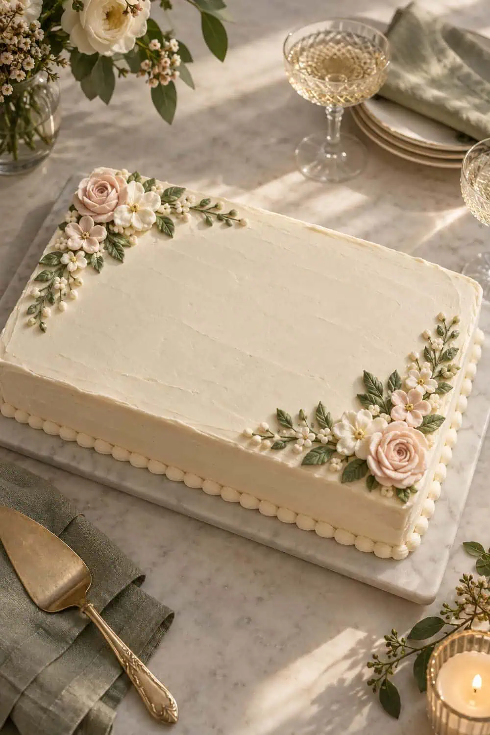 Floral Sheet Cake wedding inspiration