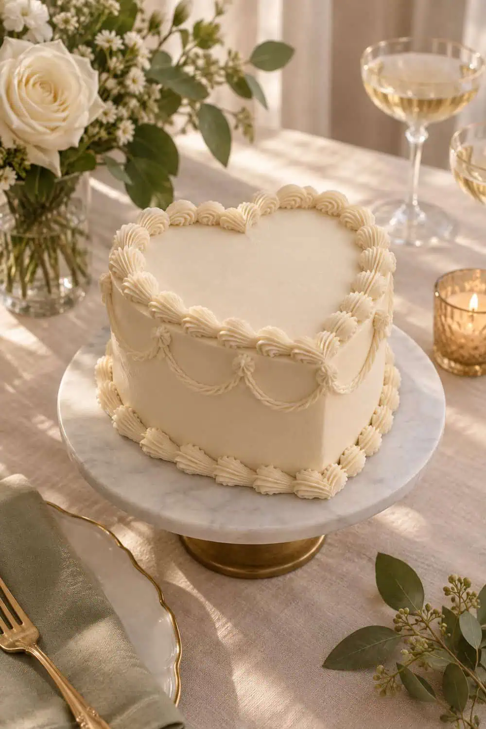Heart-Shaped Piped Cake wedding inspiration