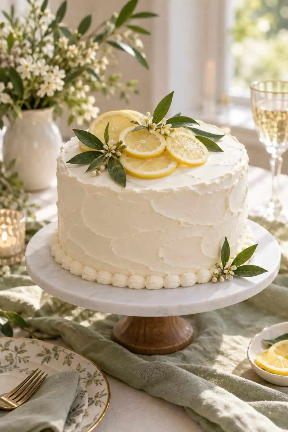 Lemon and Greenery Cake wedding inspiration