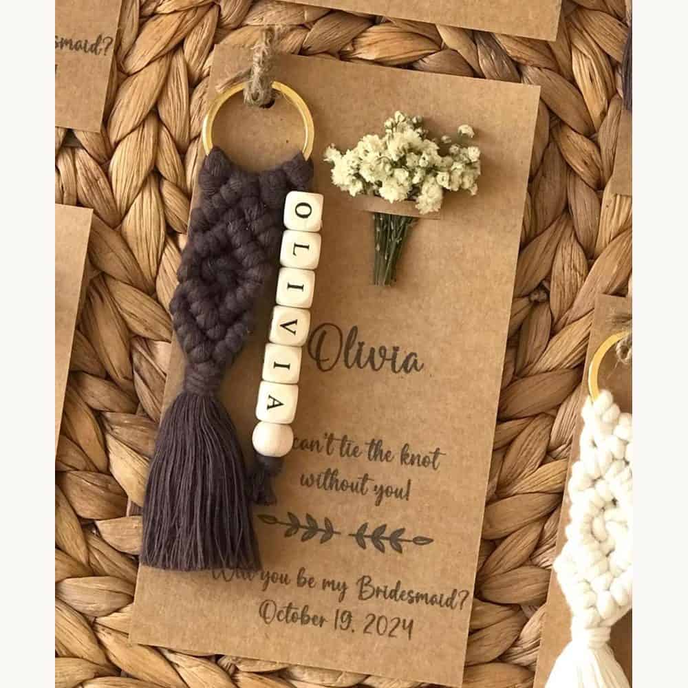 Macrame Name Keychain