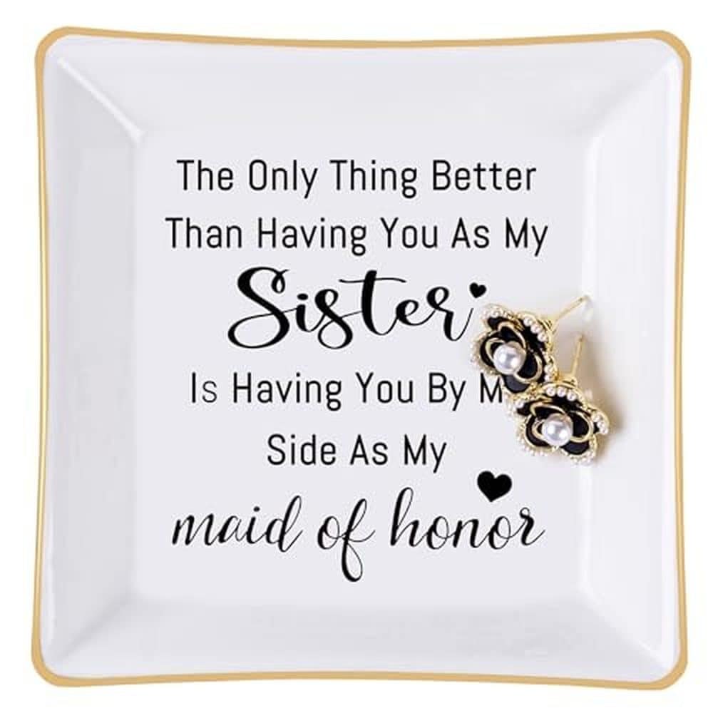 Sister Maid of Honor Ceramic Dish