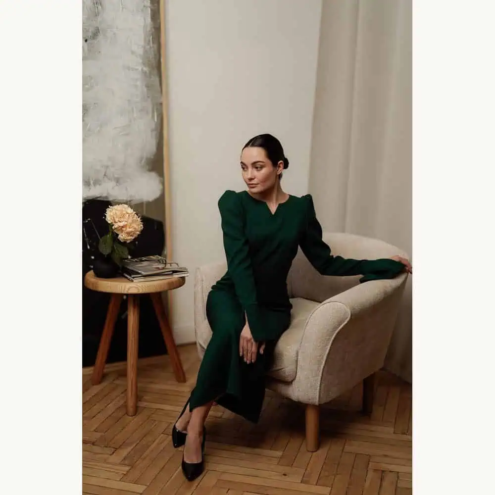 Emerald Green Midi Dress