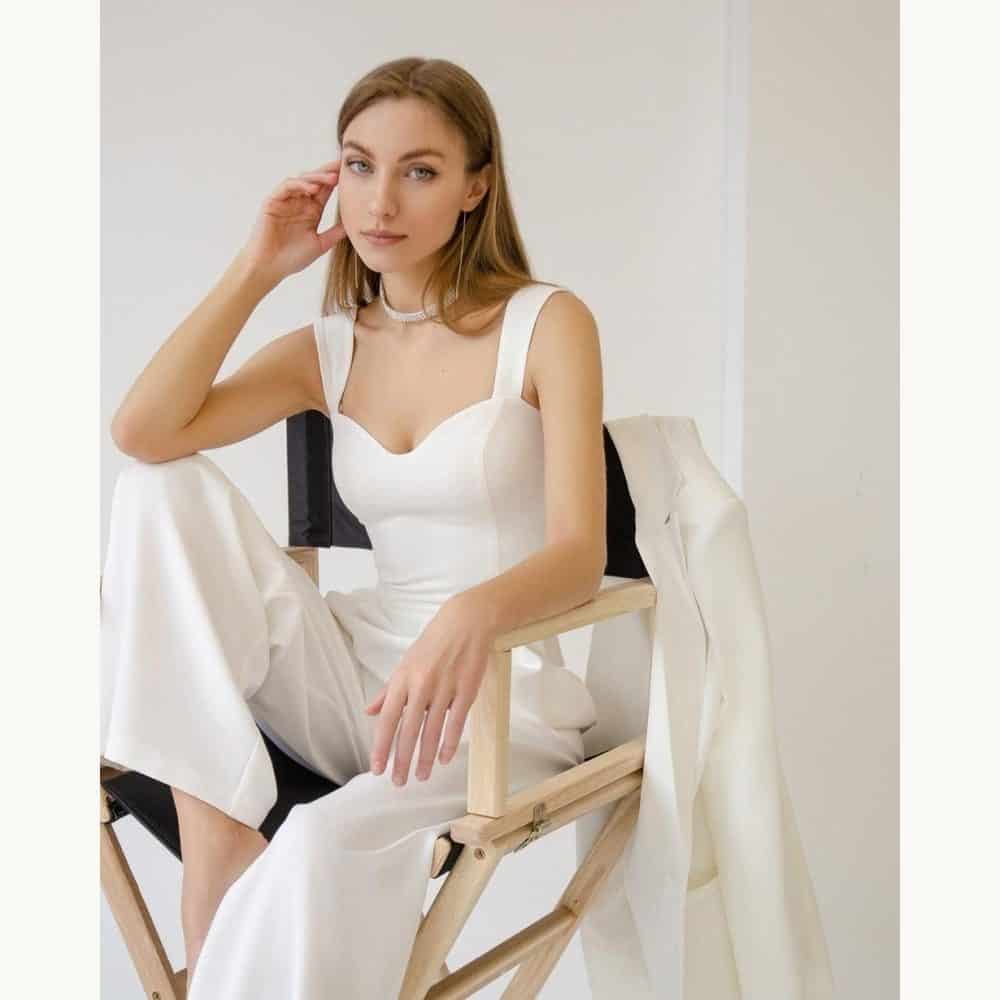 White Sweetheart Bridal Jumpsuit