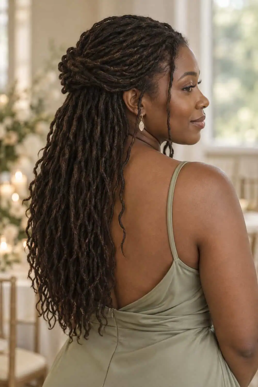 Half-Up Locs wedding inspiration