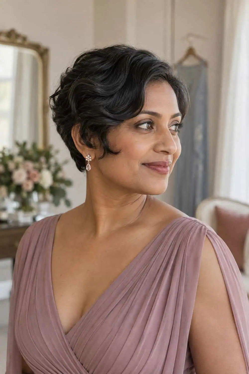 Short Hair with Sculpted Side Waves wedding inspiration