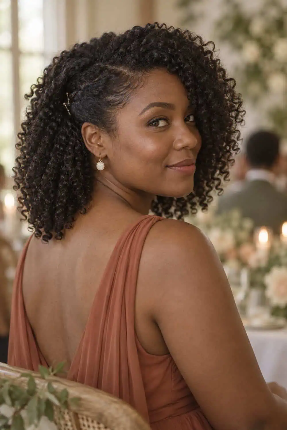 Side-Pinned Natural Coils wedding inspiration
