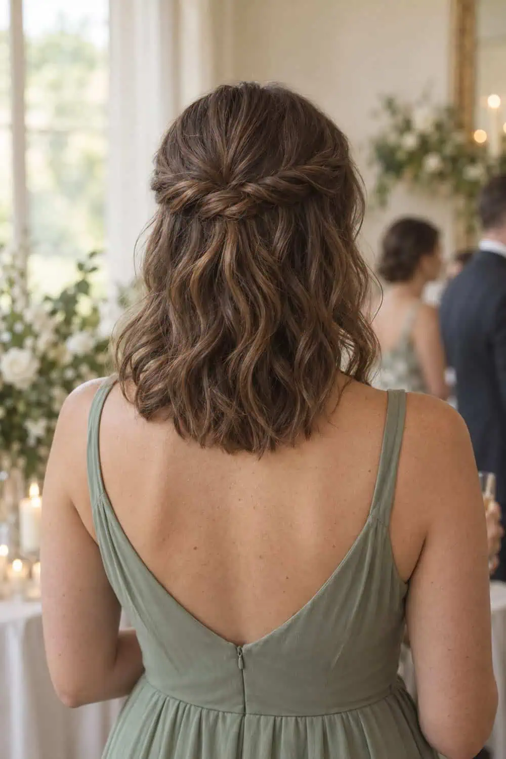 Twisted Half-Up Lob wedding inspiration
