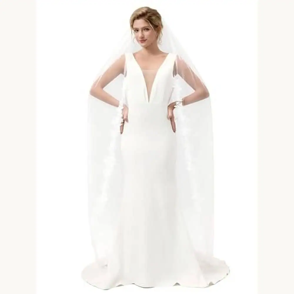 Ivory Lace Chapel-Length Veil