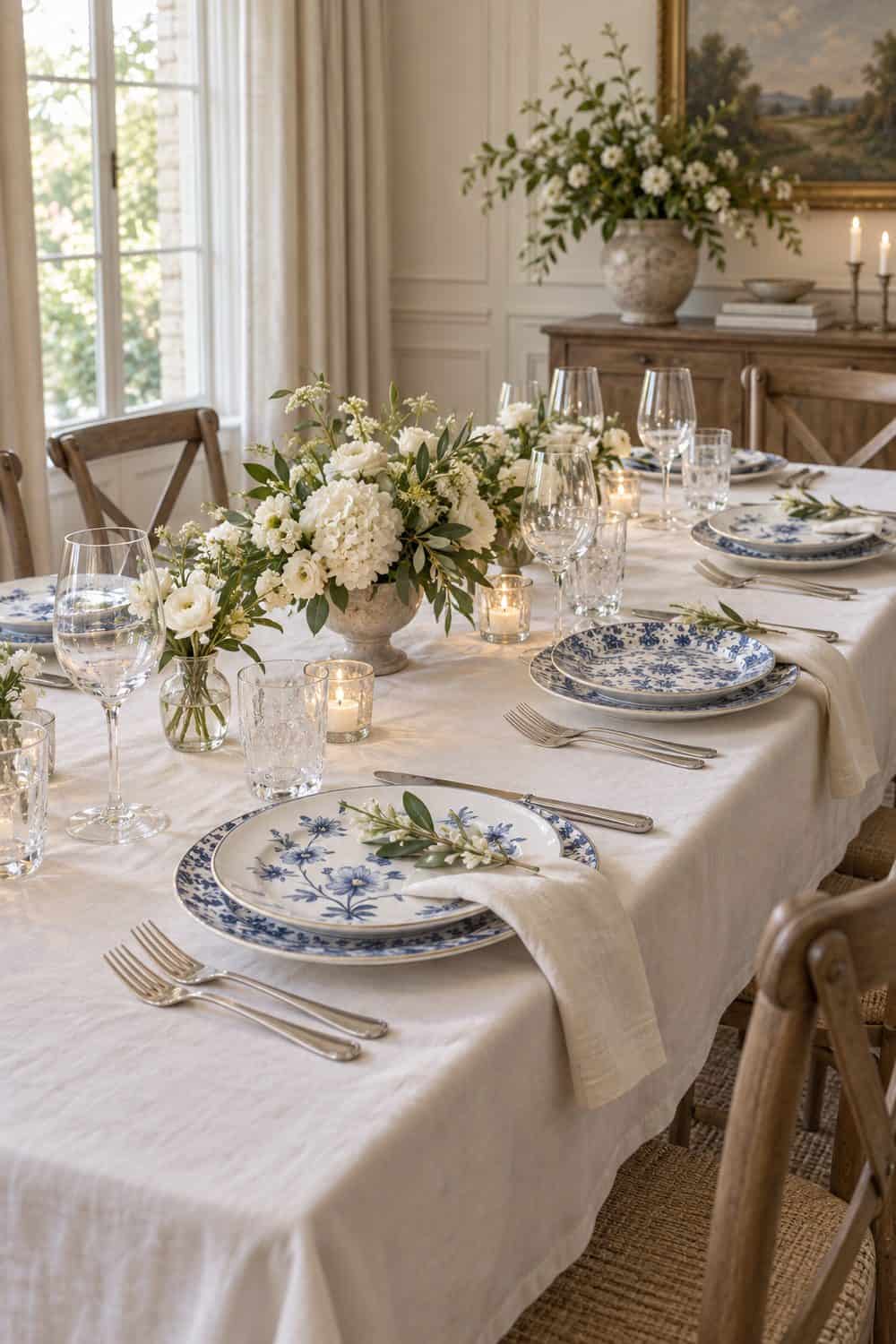 Blue Floral China Settings wedding inspiration