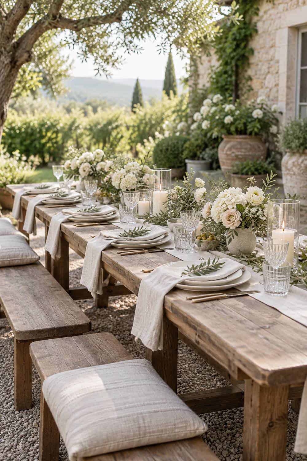 Garden Bench Place Settings wedding inspiration