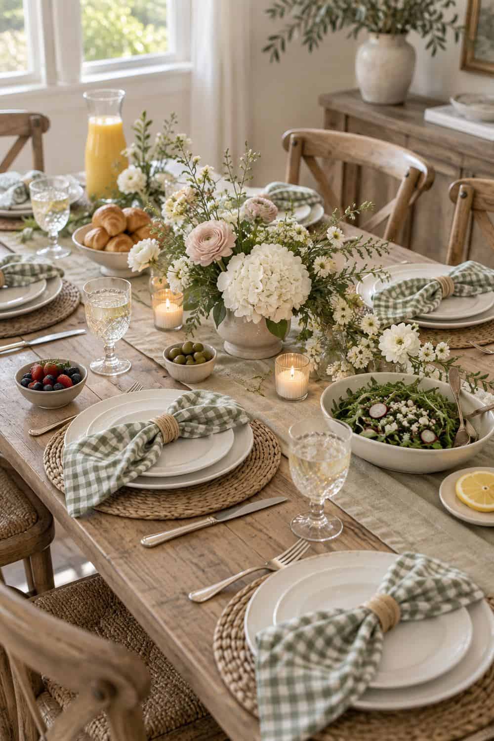 Gingham Brunch Settings wedding inspiration