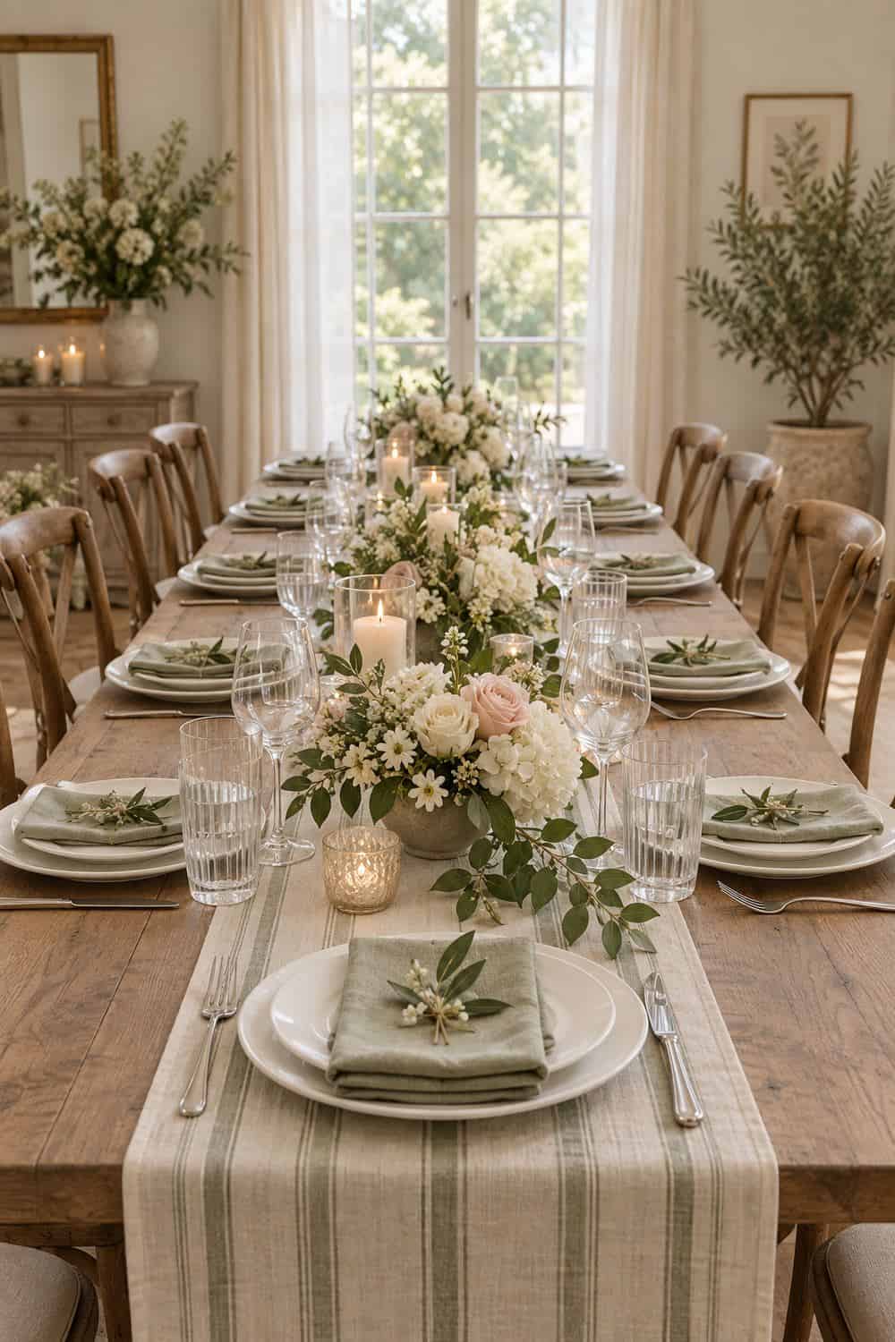 Narrow Striped Runner Table wedding inspiration