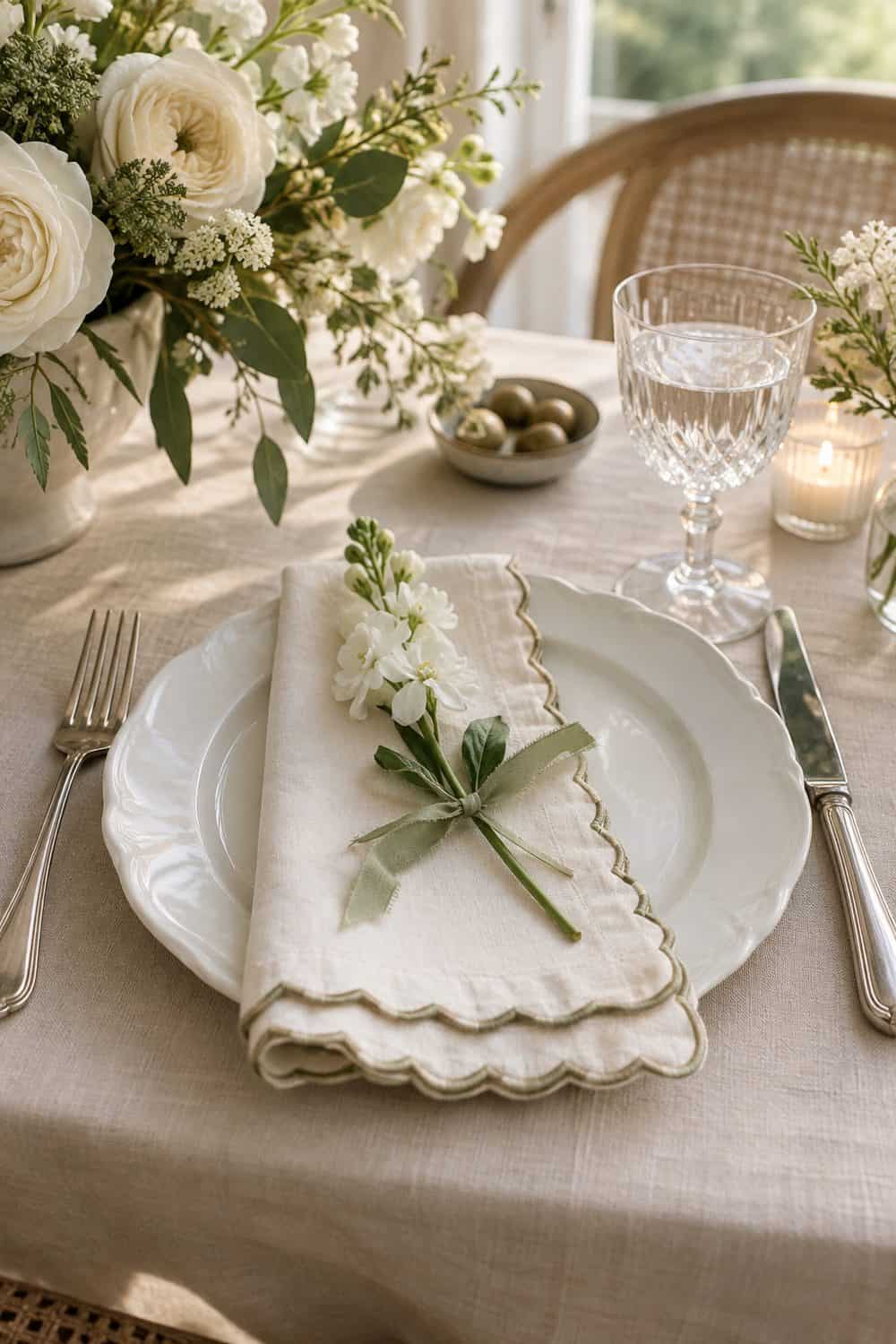 Scalloped Napkin Setting wedding inspiration