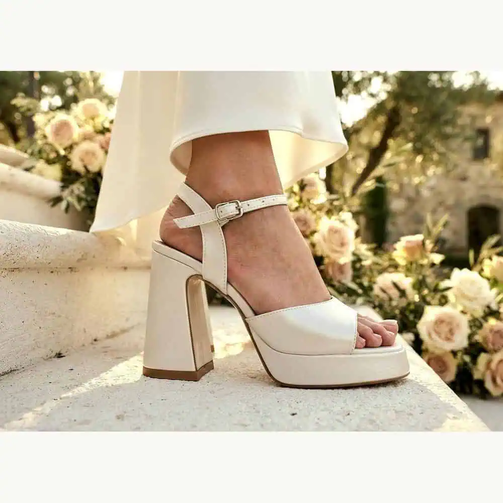 Pearlescent Wide-Fit Platform Sandals
