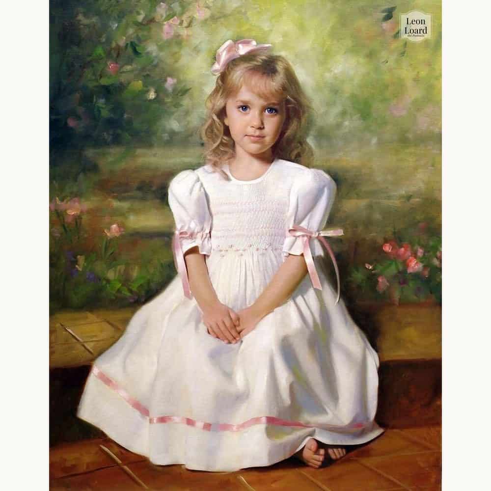 White Cotton Smocked Dress with Pink Accents