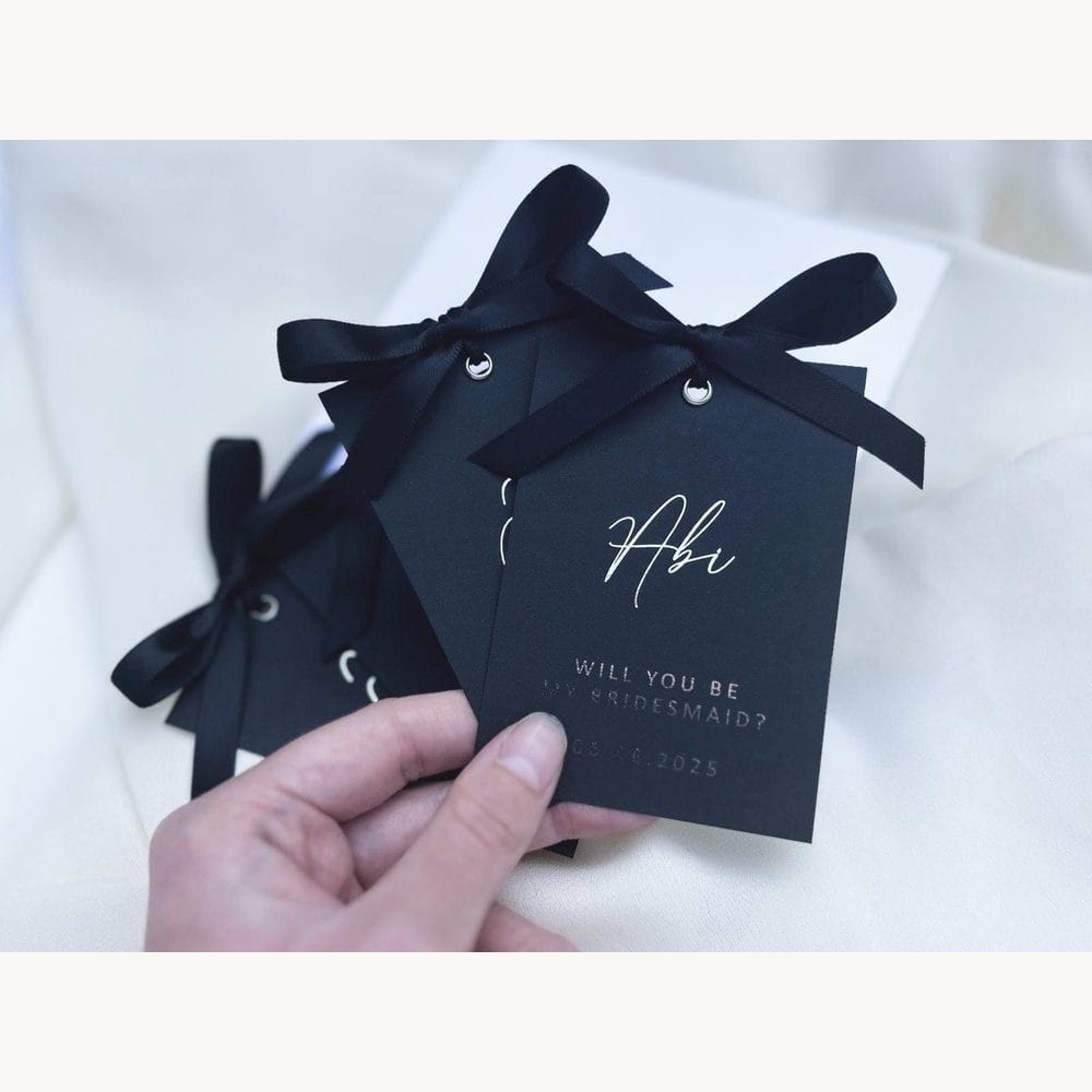Black Foil Card with Ribbon