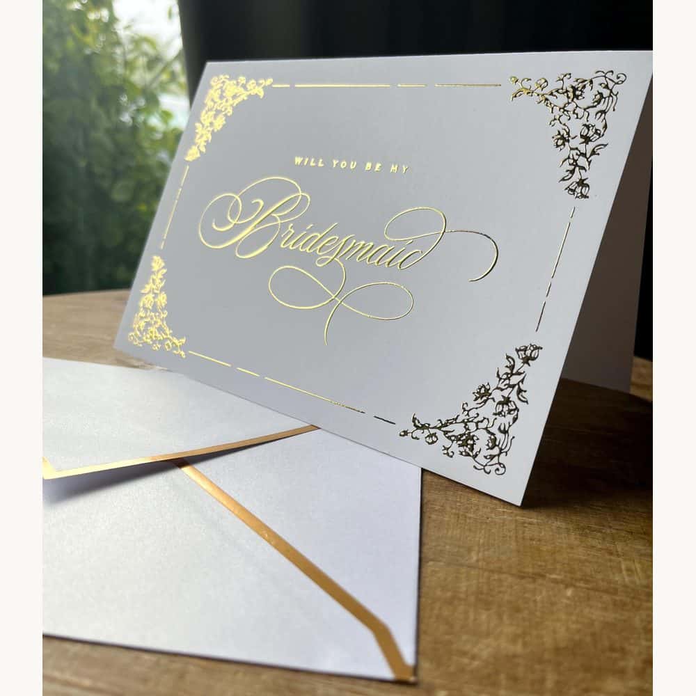 Gold-Foil Floral-Corner Card