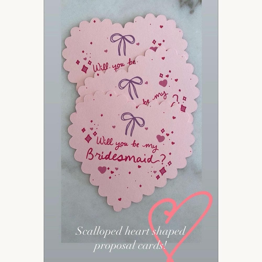 Scalloped Heart Proposal Card