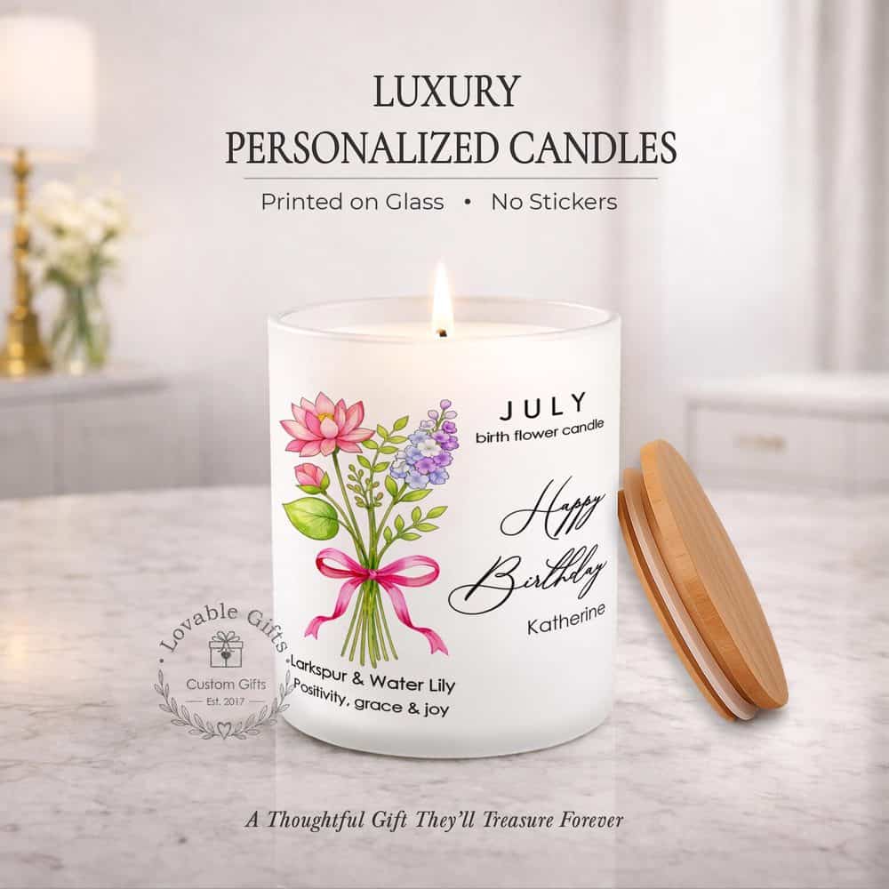 Birth-Flower Glass Candle