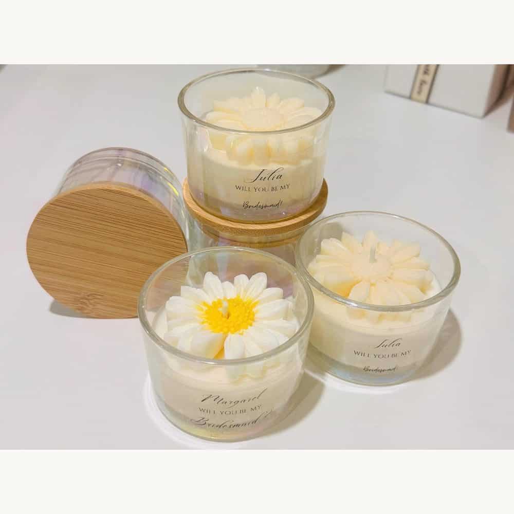 Personalized Floral Glass Candle