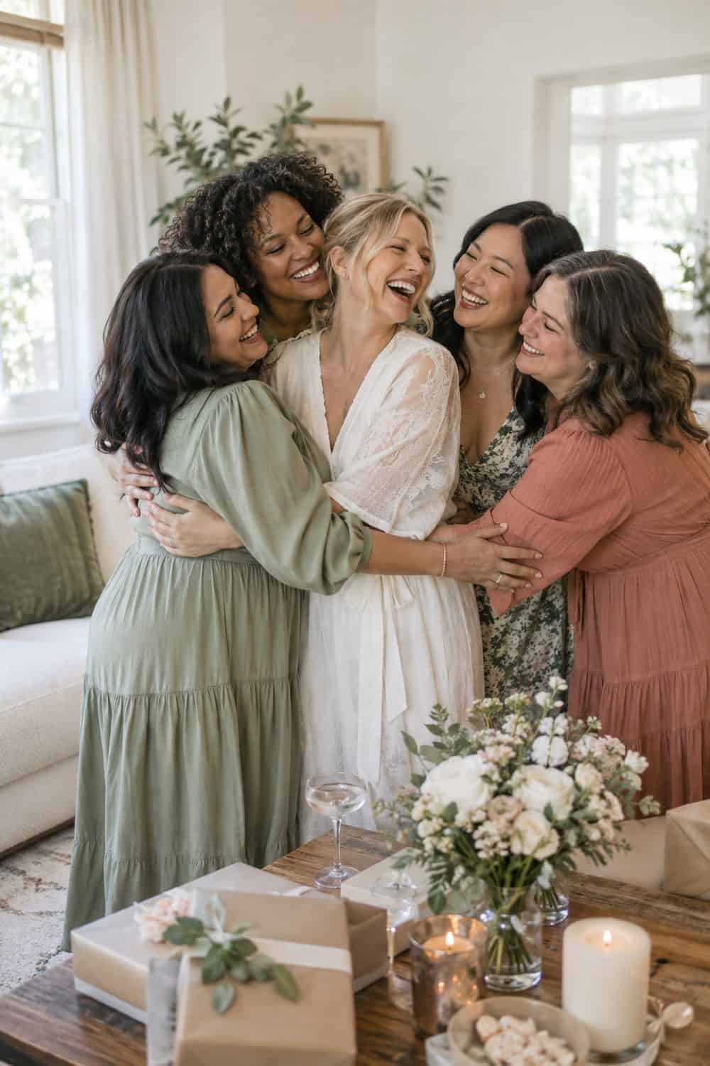 Group Hug After the Ask wedding inspiration