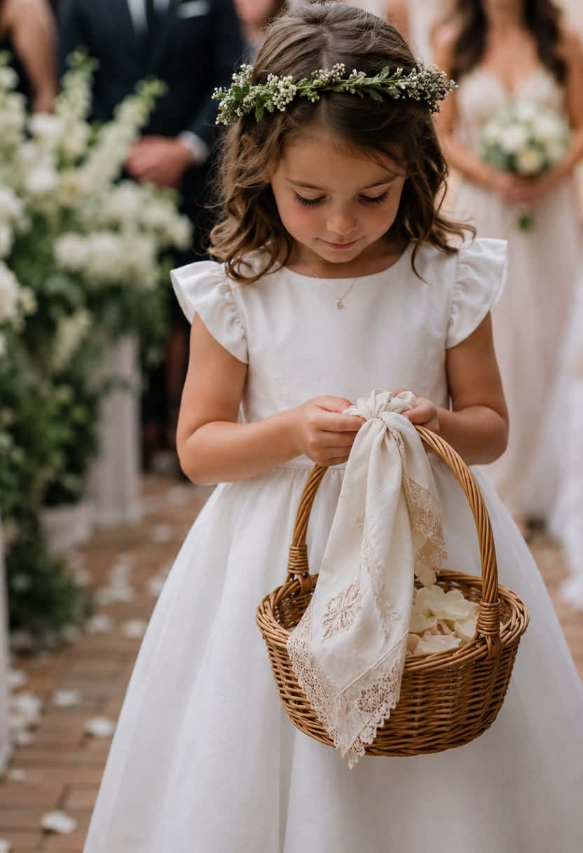 7. Tied Delicately Around the Flower Girl's Basket