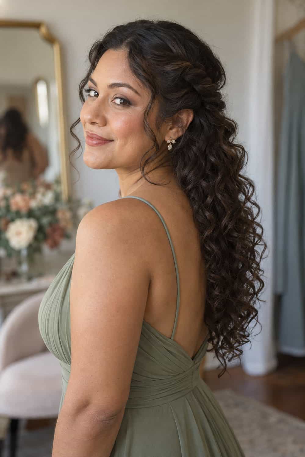 Loose Curls with One Twist wedding inspiration