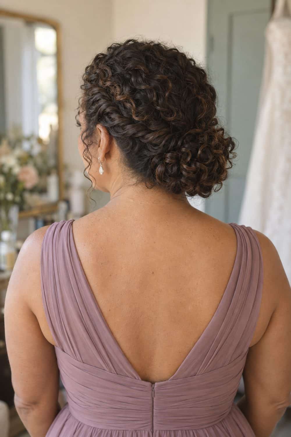 Twisted Curly Nape Updo wedding inspiration