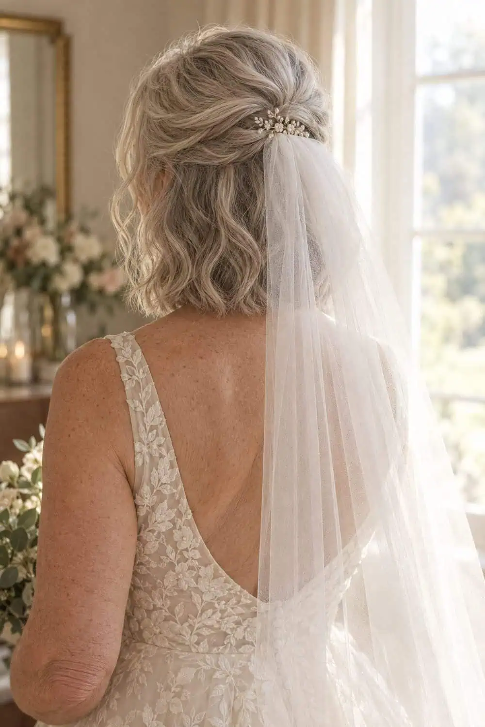 Half-Up Bob with Veil wedding inspiration