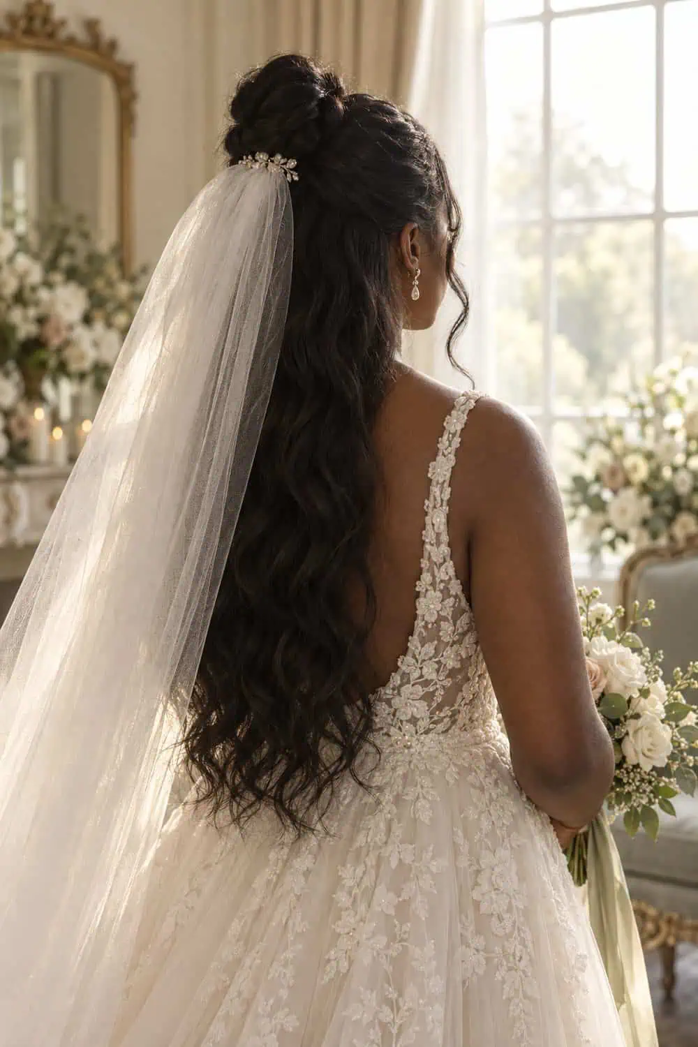 Half-Up Mini Bun wedding inspiration