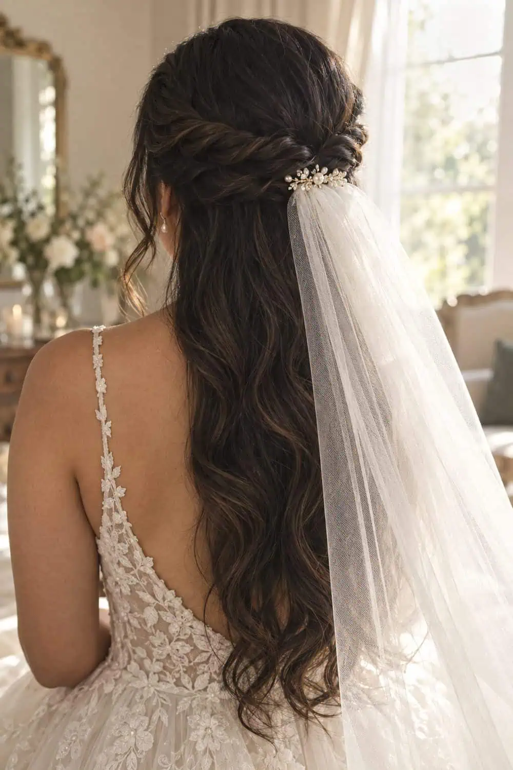 Rope-Twist Half-Up Hair wedding inspiration