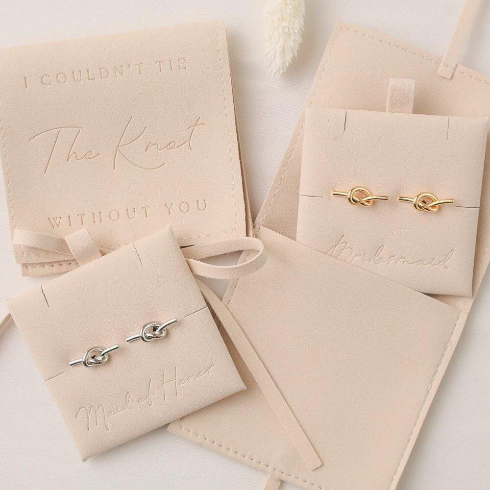 Knot Earrings and Proposal Pouch