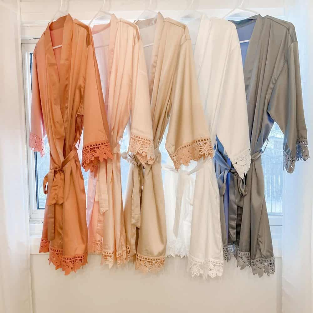 Lace-Trimmed Custom Maid of Honor Robe
