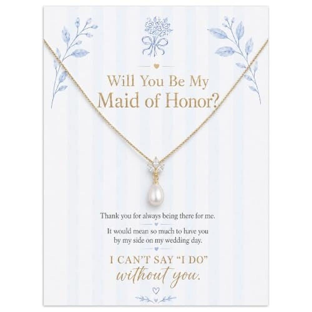 Pearl Maid of Honor Proposal Necklace