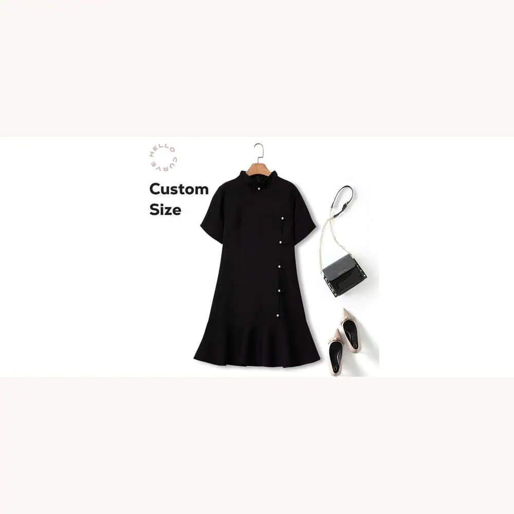 Black Mandarin-Collar Dress