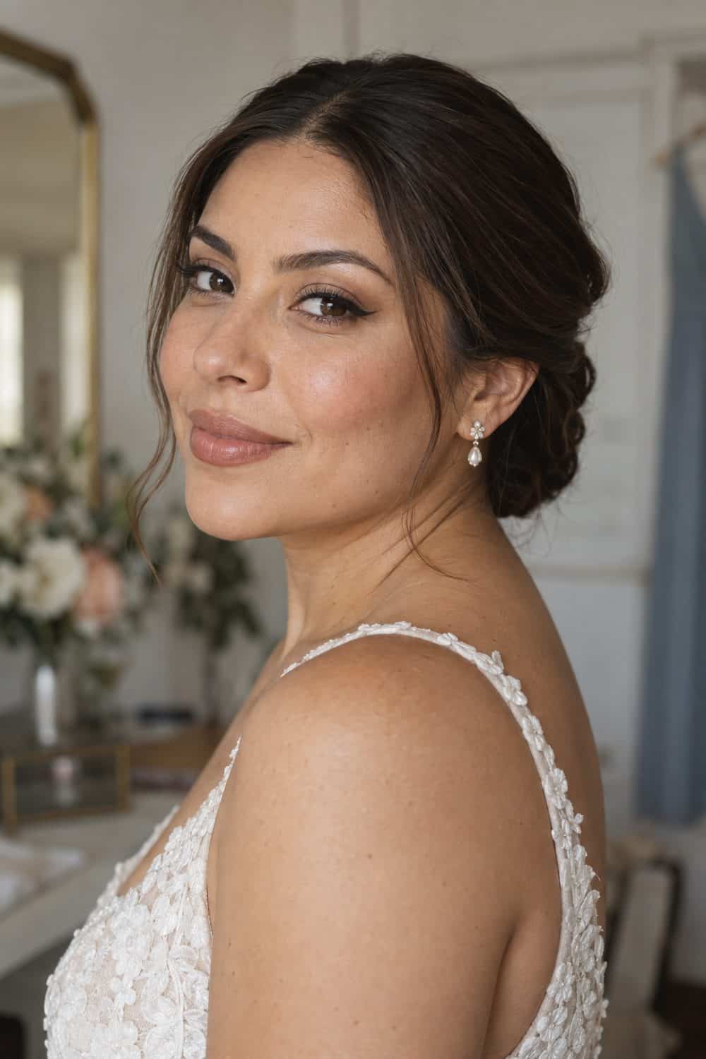 Short Brown Wing Glam wedding inspiration
