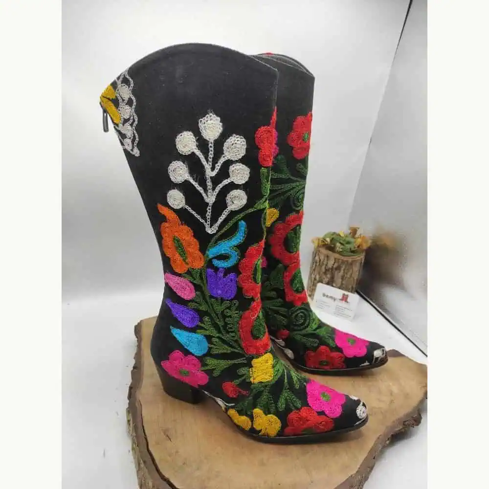Colorful Embroidered Western Boots