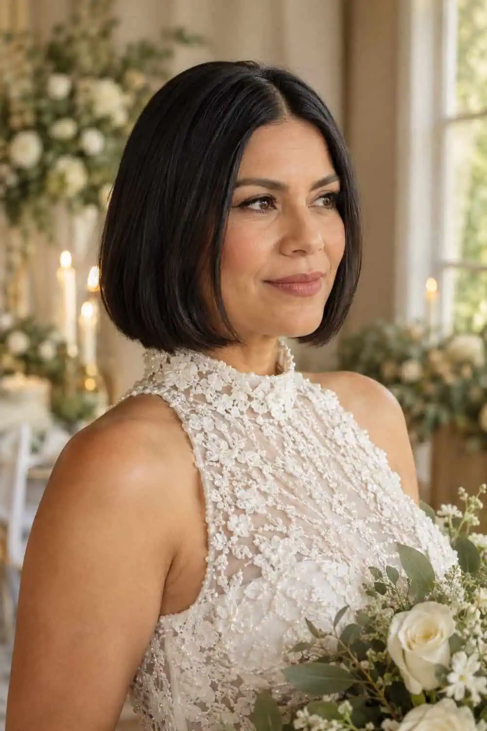 Blunt Bridal Bob wedding inspiration