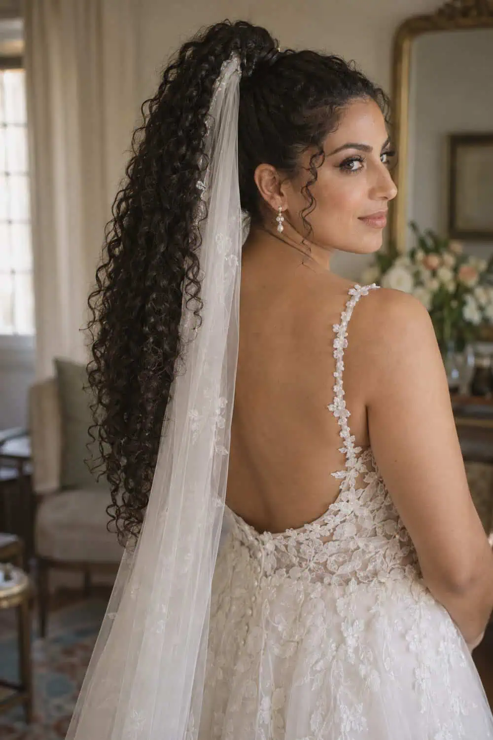 High Coily Ponytail wedding inspiration