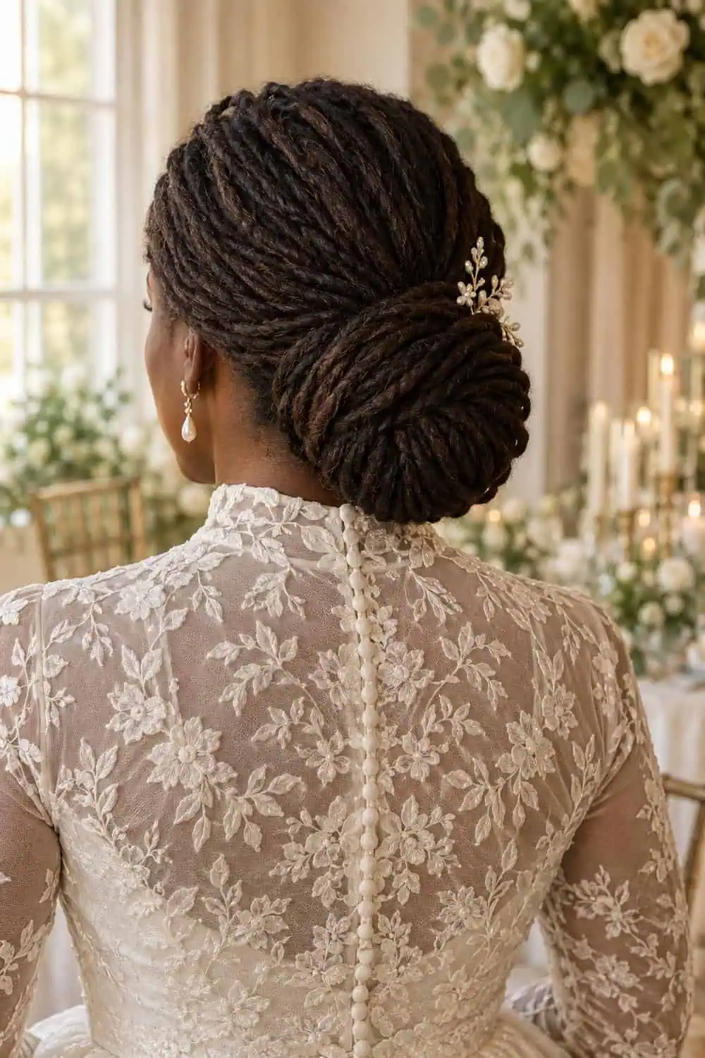 Low Loc Bun wedding inspiration