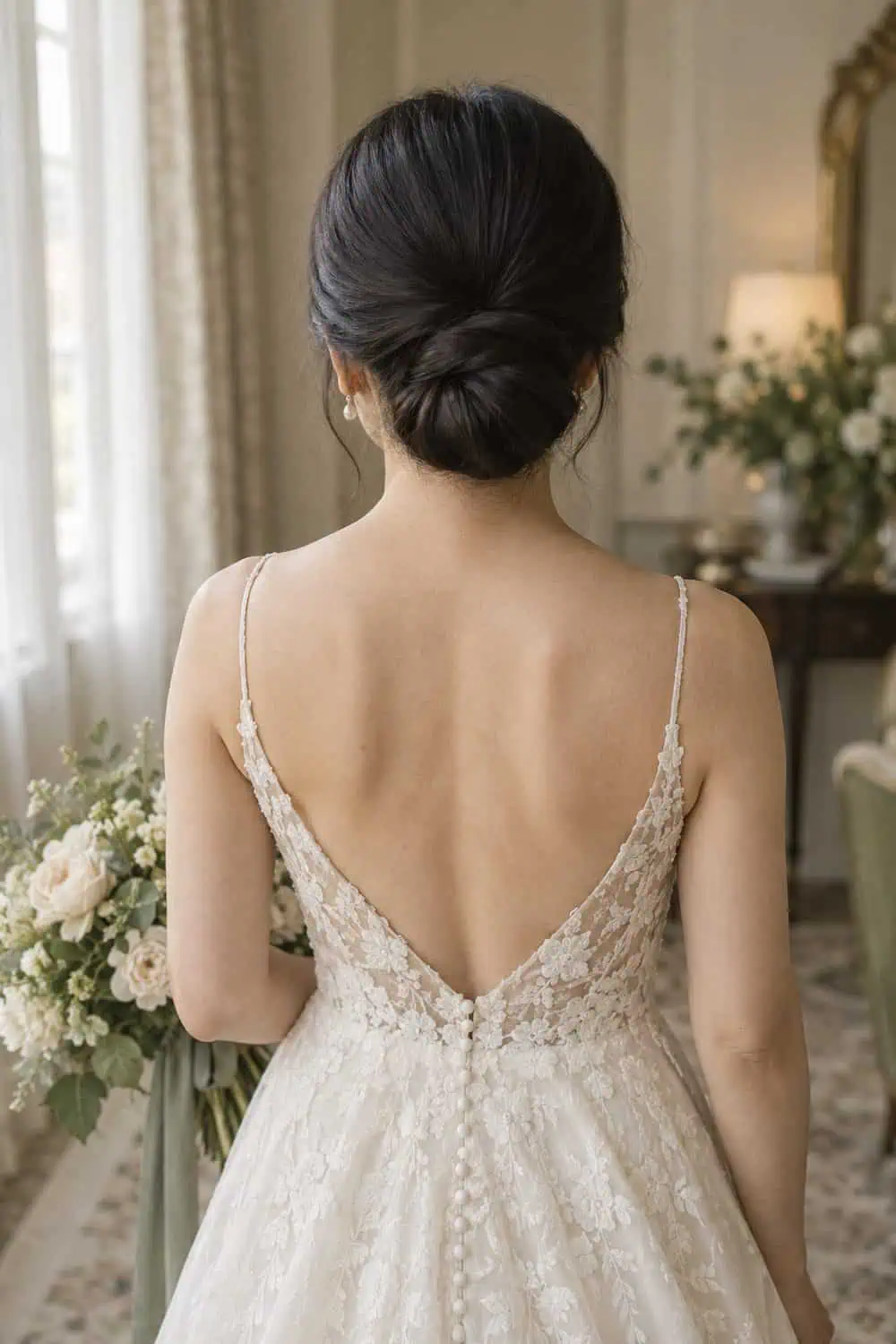 Sleek Low Chignon wedding inspiration