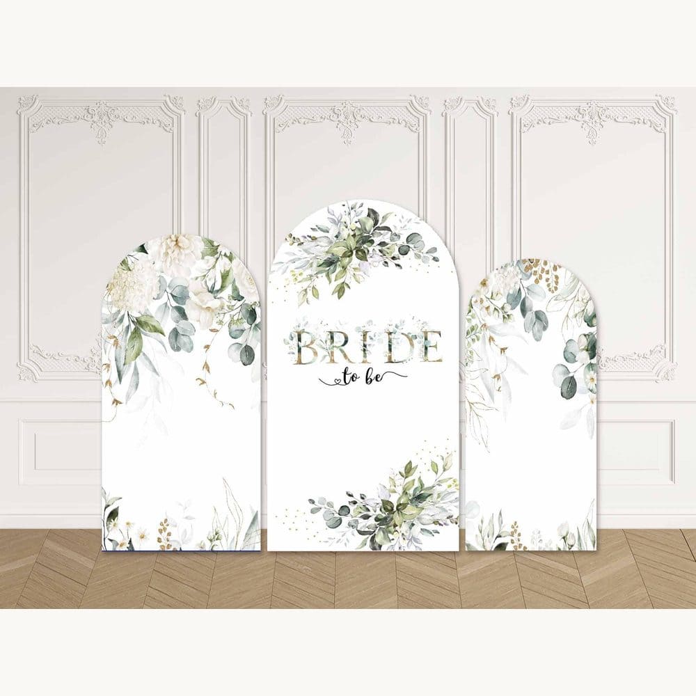 Floral Bride-to-Be Arch Backdrop Cover