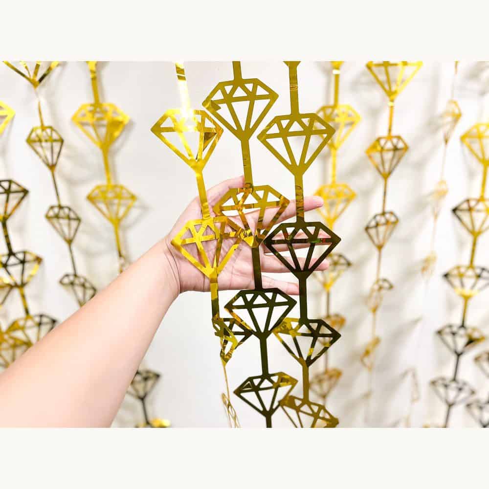 Gold and Rose Gold Fringe Curtain