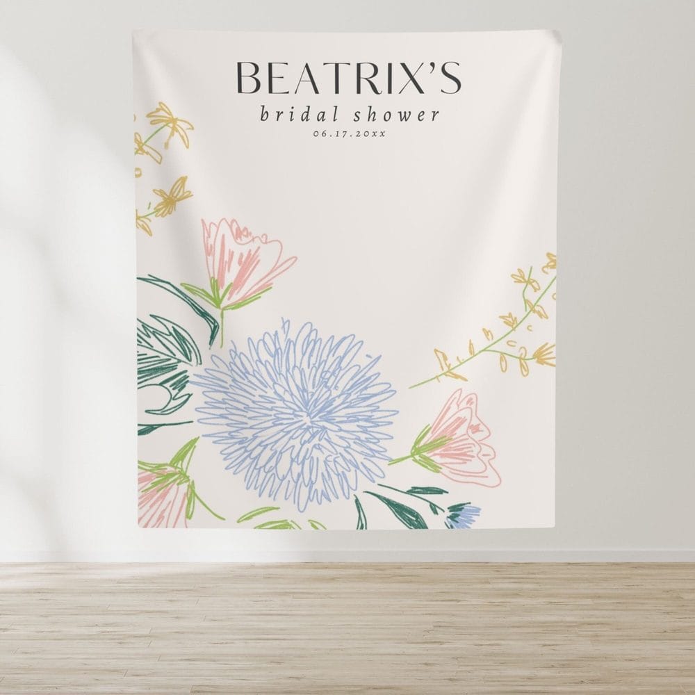 Personalized Wildflower Shower Banner