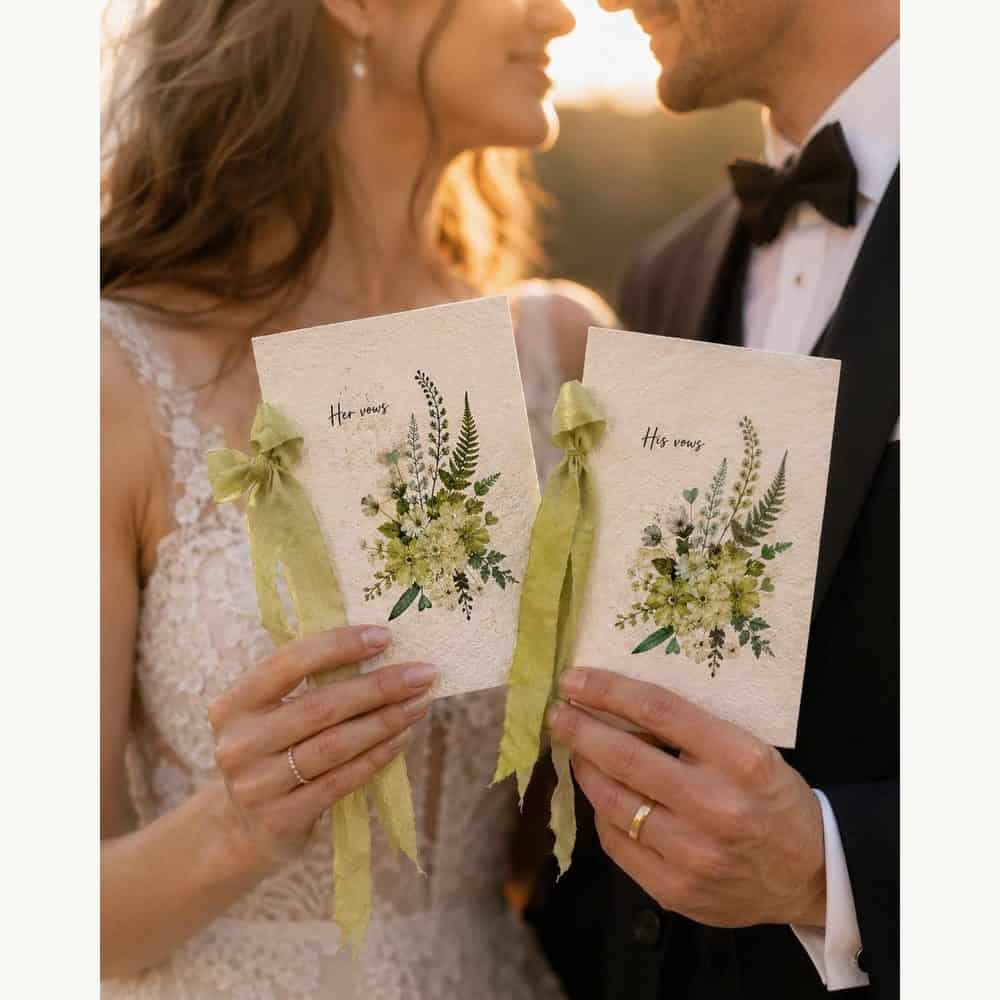 Botanical Wedding Vow Book Set