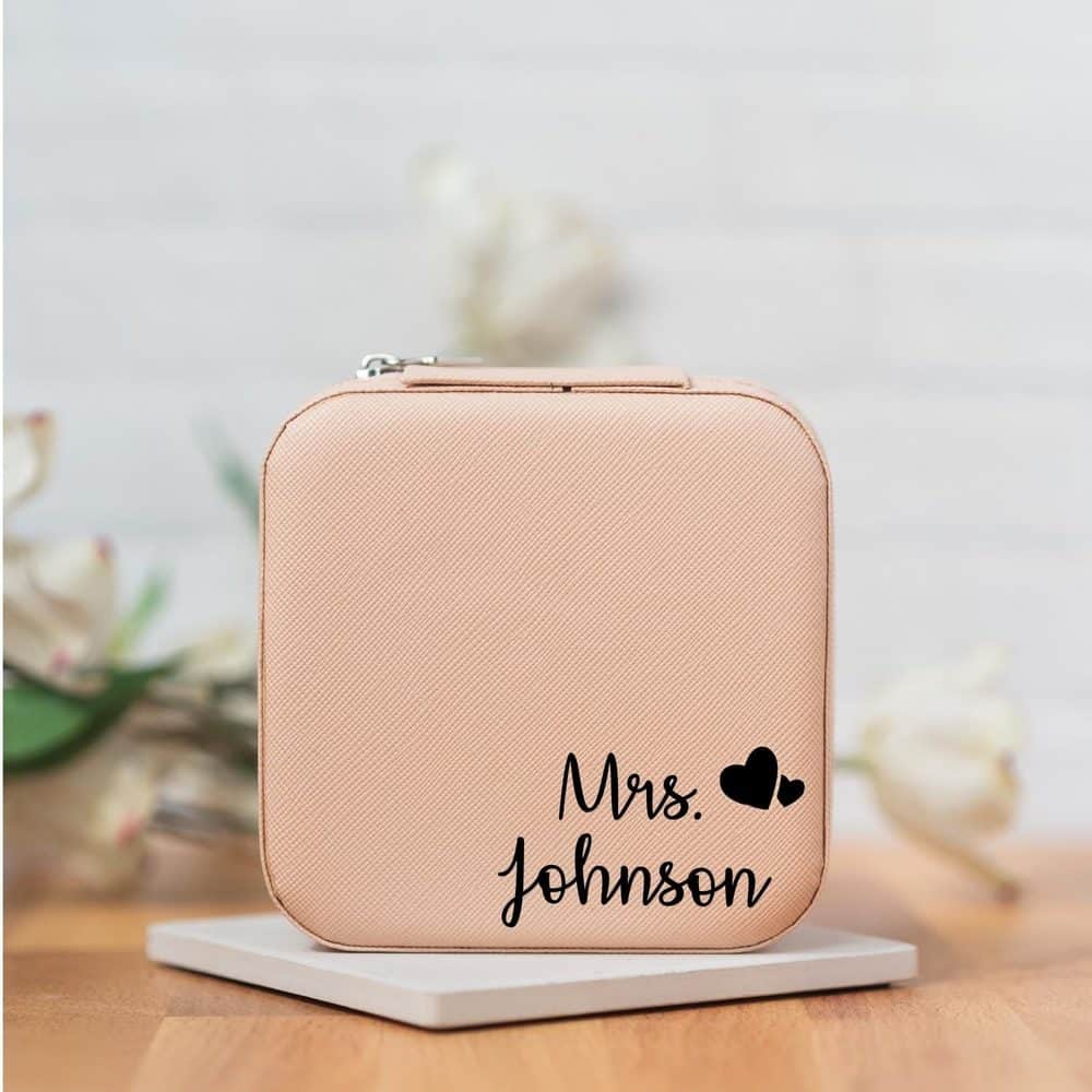 Personalized Bride Travel Jewelry Case