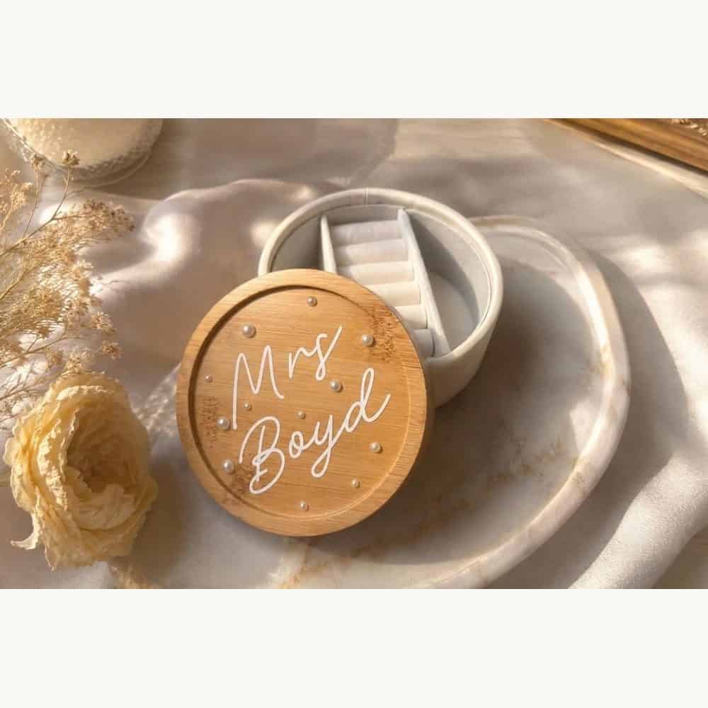 Personalized Pearl Bridal Jewelry Box
