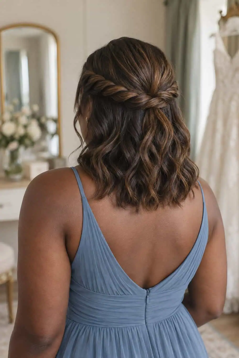 Twisted Half-Up Waves wedding inspiration